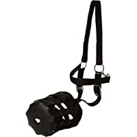Cwell Equine Bozal de Nailon para Caballo COB o Pony Grass Bozal de Todos los tamaños- Color Negro (COB)…